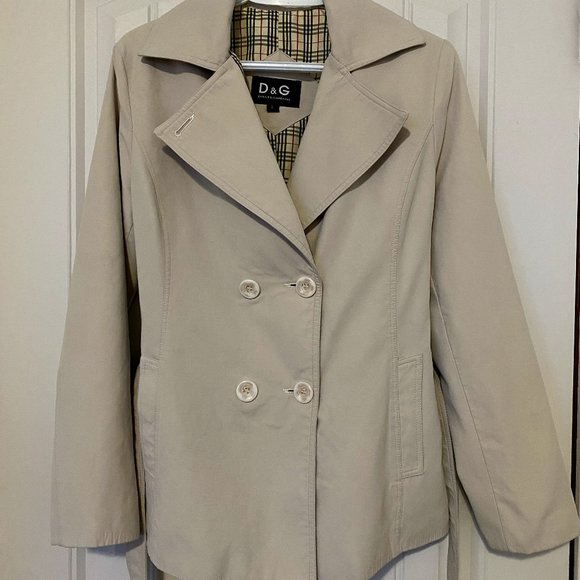 Dolce & Gabbana Cream Neutral Coat with Waist Tie - Picture 1 of 4